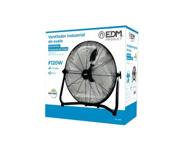 Ventilador industrial de suelo. color negro 120w, 64,9 db, aspas �50 x 58 cm