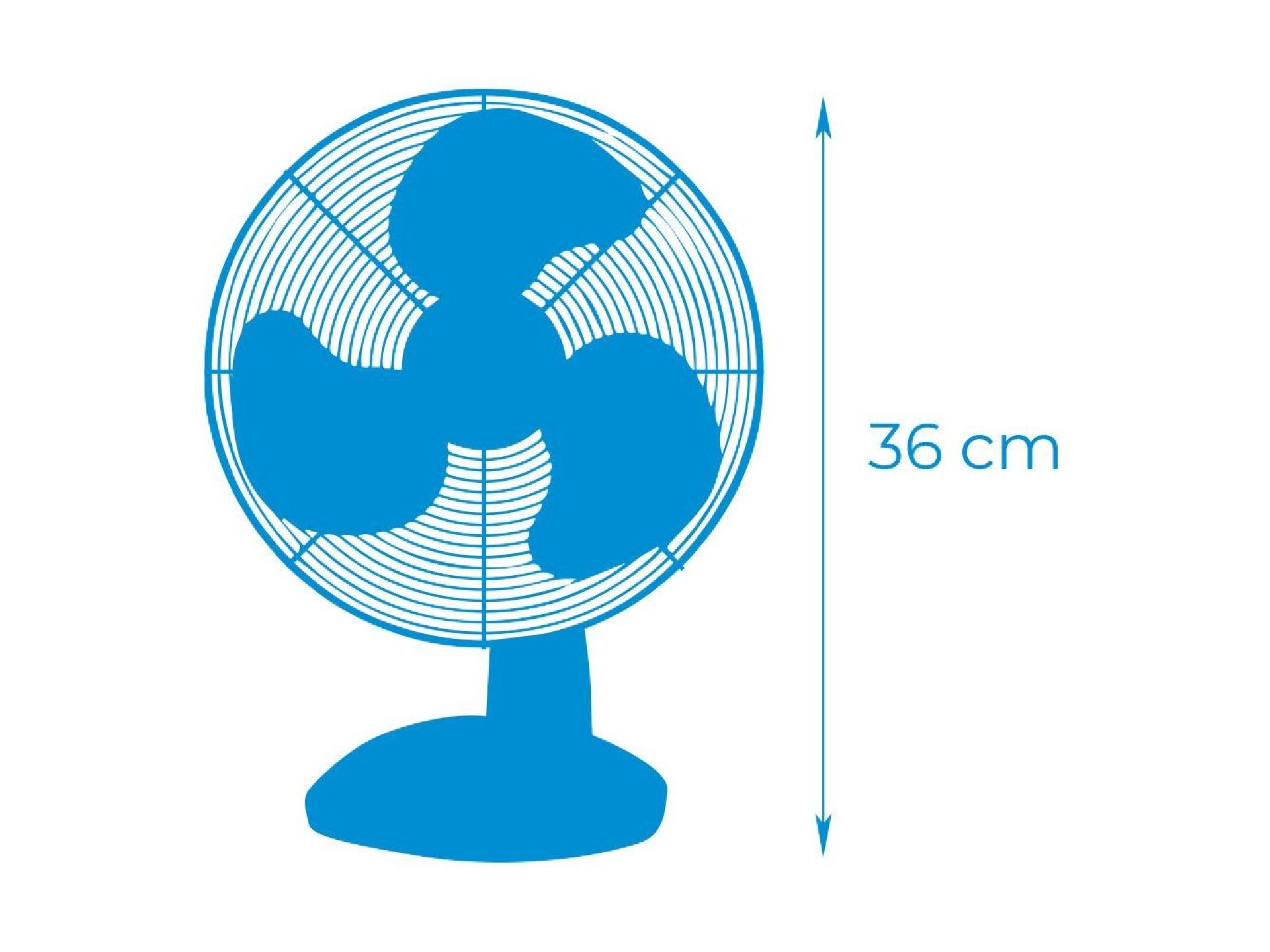 Ventilador de mesa branco: 25w, 41 db, pás: ø23, 27 x 24 x 36 cm