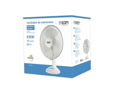 Ventilador de sobremesa blanco: 35w, 53,4 db, aspas: �30 x 48 cm