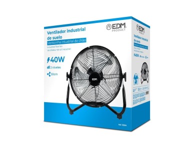 Ventilador industrial de suelo. color negro 40w, 57,7 db, aspas �30 x 41 cm