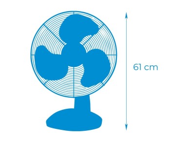 Ventilador de sobremesa blanco: 45w, 54,14 db, aspas: �40 x 61 cm