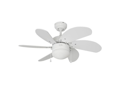 Ventoinha de teto modelo aral. cor branco. pot�ncia: 50 w p�s: �76cm