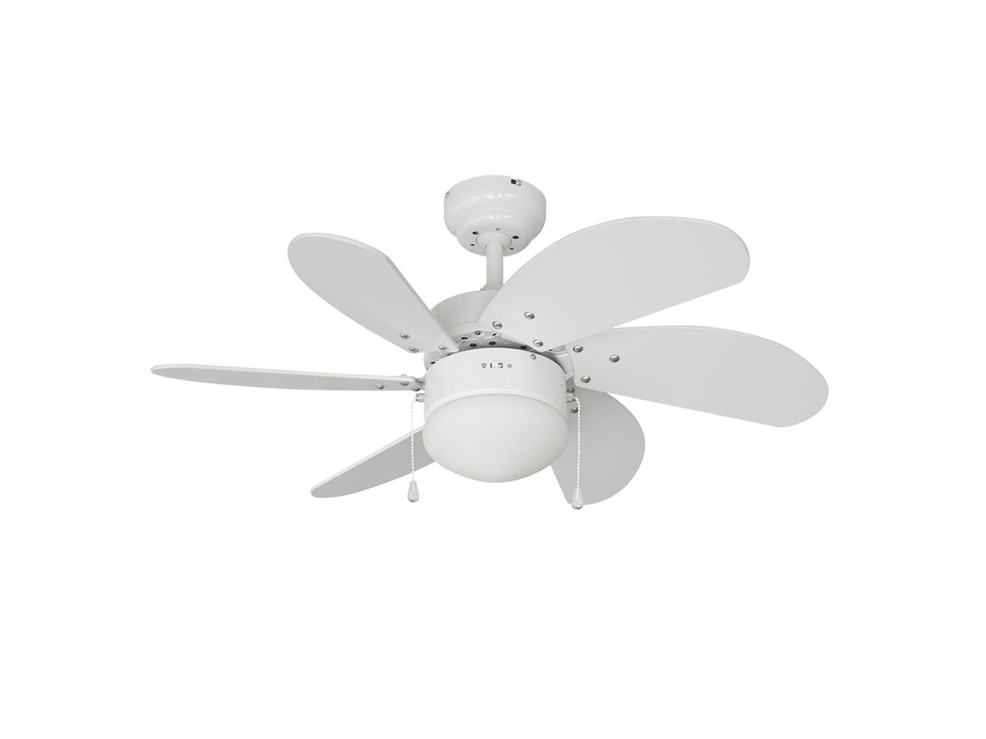 Ventoinha de teto modelo aral. cor branco. potência: 50 w pás: ø76cm