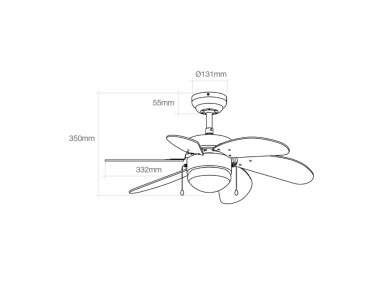 Ventilador de techo modelo aral. color wengue/niquel satinado. potencia: 50w aspas: �76cm edm