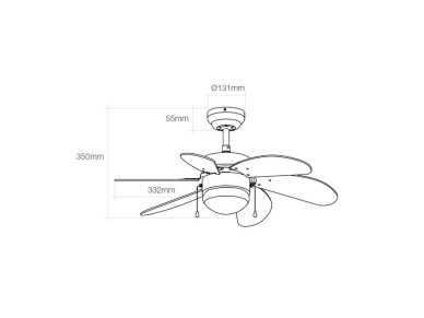 Ventoinha de teto modelo aral. cor branco. pot�ncia: 50 w p�s: �76cm