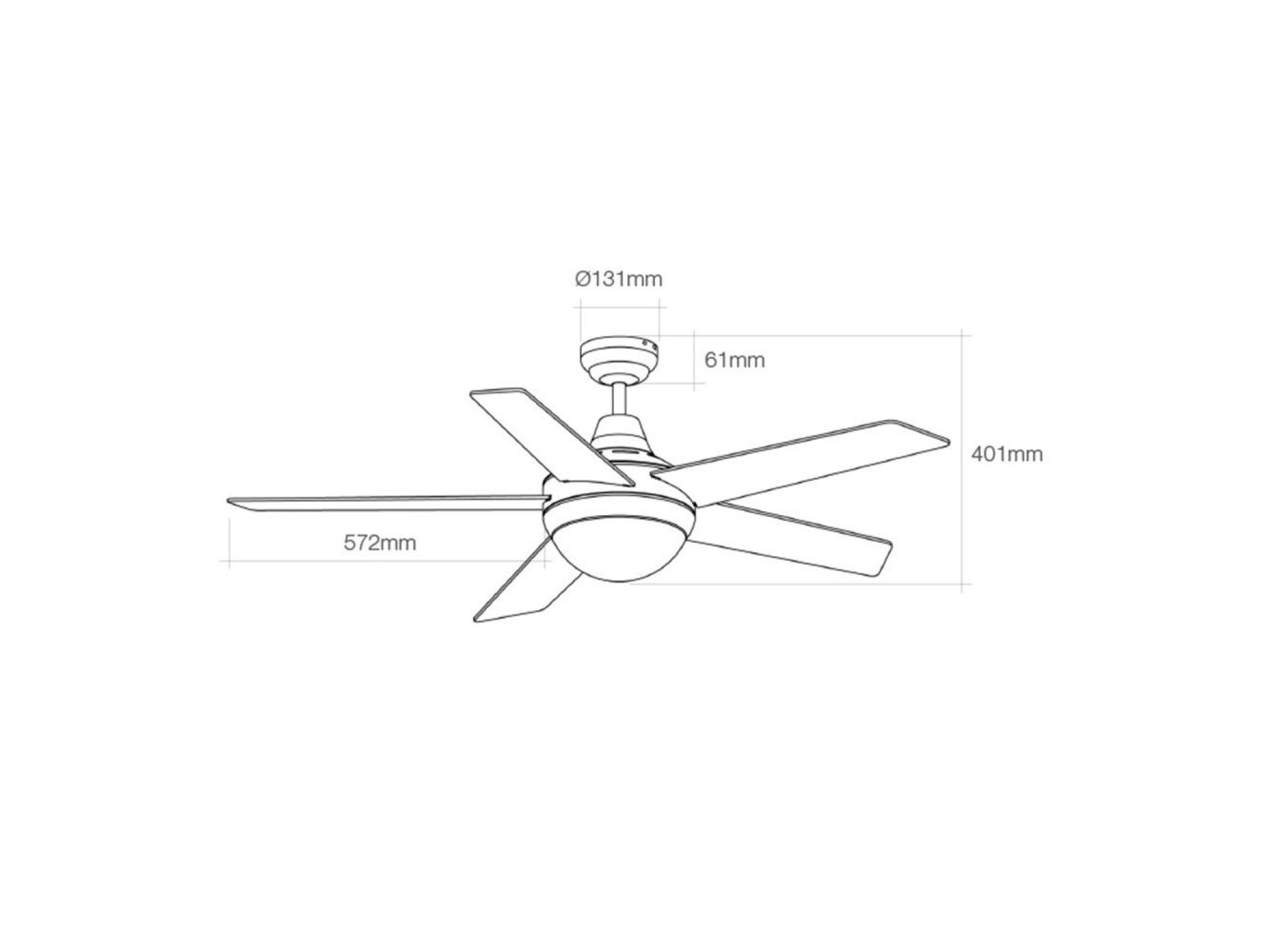 Ventilador de techo modelo adriatico. color blanco. potencia: 60w aspas: ø132cm con mando a distanci