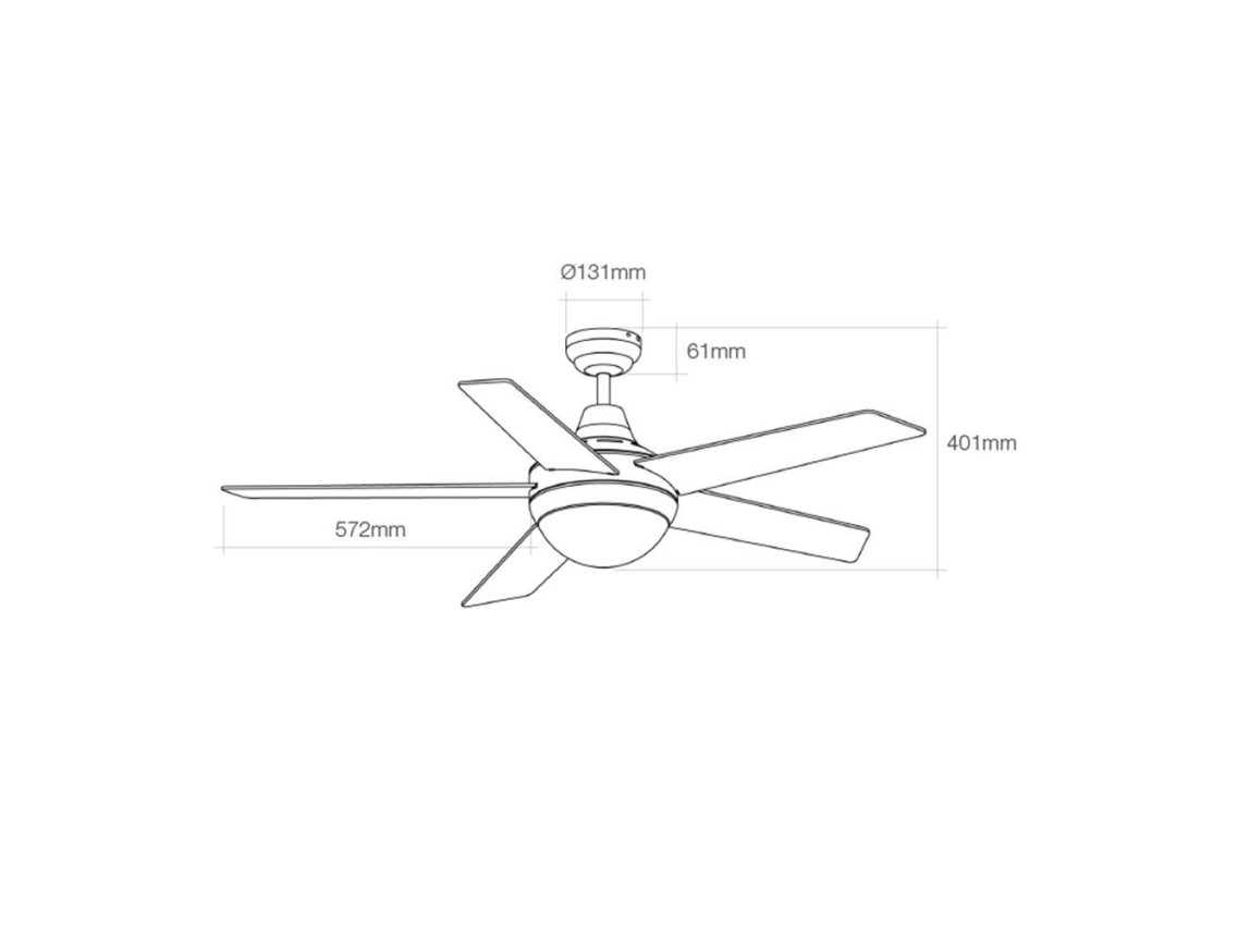 Ventilador de techo modelo adriatico. color blanco. potencia: 60w aspas: ø132cm con mando a distanci