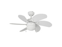 Ventoinha de teto modelo aral. cor branco. pot�ncia: 50 w p�s: �76cm