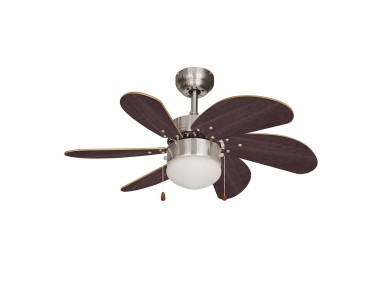 Ventilador de techo modelo aral. color wengue/niquel satinado. potencia: 50w aspas: �76cm edm