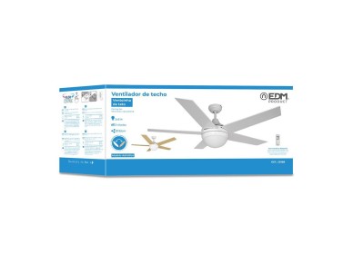 Adriatico white ceiling fan power: 60w blades: ø132cm with edm remote control Adriatico white ceiling fan power: 60w blades: ø132cm with edm remote control