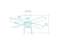 Ventilador de teto branco modelo caribe, 50 w, pás ø102 cm Ventilador de teto branco modelo caribe, 50 w, pás ø102 cm