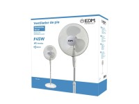 Stand fan with circular base, white, power 45 w, 55,6 db, �40 cm blades, adjustable height 110-130 c