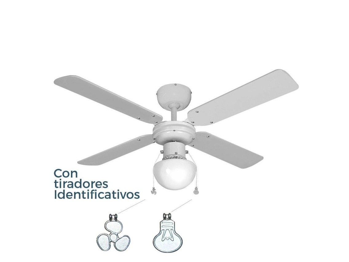 Ventilador de teto branco modelo caribe, 50 w, pás ø102 cm
