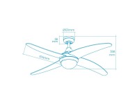 Caspio white ceiling fan power: 60w blades: ø132cm with edm remote control Caspio white ceiling fan power: 60w blades: ø132cm with edm remote control