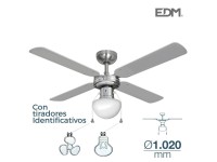 Ventilador de techo modelo caribe. color cromado. potencia: 50w aspas: ø102 cm edm Ventilador de techo modelo caribe. color cromado. potencia: 50w aspas: ø102 cm edm