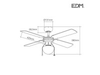 Ventilador de techo modelo caribe. color cromado. potencia: 50w aspas: ø102 cm edm Ventilador de techo modelo caribe. color cromado. potencia: 50w aspas: ø102 cm edm