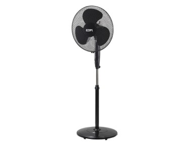Ventilador de pie base circular, negro, potencia 45 w, 55,6 db, aspas �40 cm, altura regulable 110-1