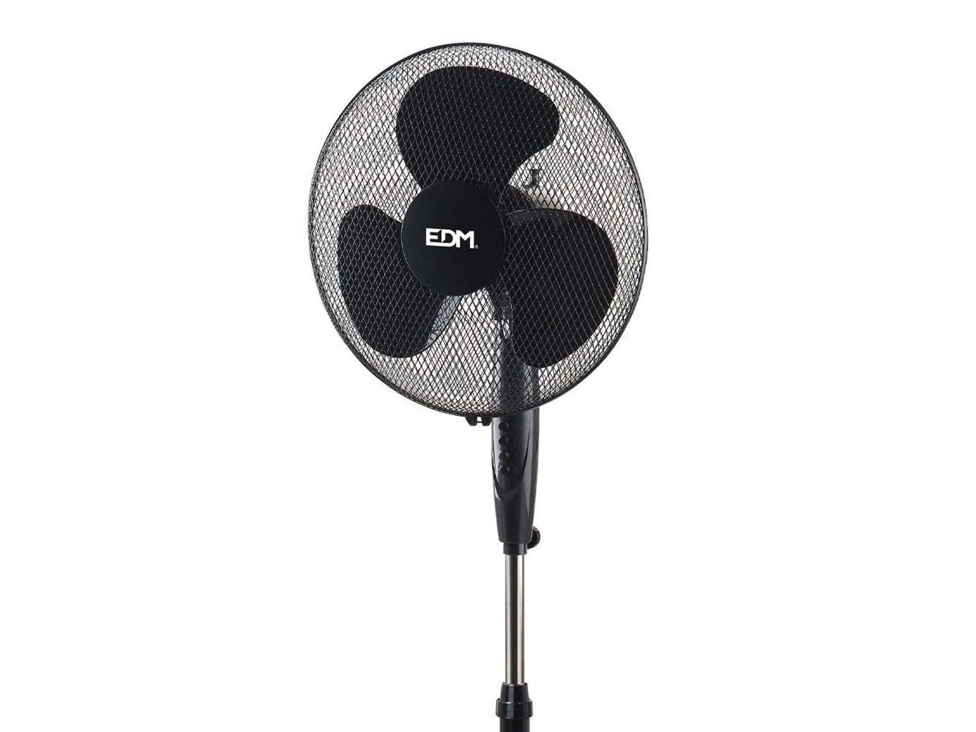 Ventilador de pie base circular, negro, potencia 45 w, 55,6 db, aspas ø40 cm, altura regulable 110-1