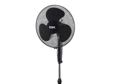 Ventilador de pie base circular, negro, potencia 45 w, 55,6 db, aspas �40 cm, altura regulable 110-1