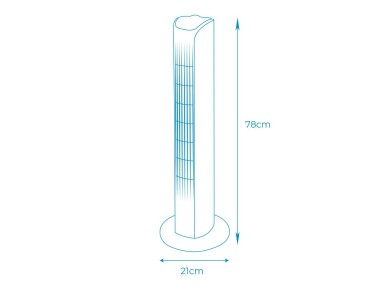 Tower fan. power: 45 w, 60db, white 21 x 78 cm Tower fan. power: 45 w, 60db, white 21 x 78 cm