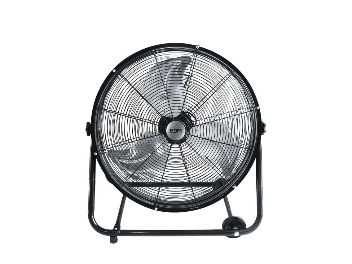 Ventoinha industrial de chão, com rodas. cor preto. potência: 180w, 59,8 db, pás: ø60 x 70 cm