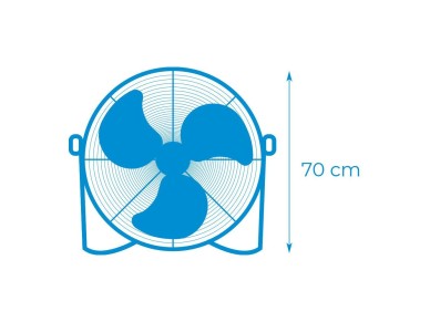 Industrial floor fan, with wheels, black, 180 w, 59,8 db, 60 x 70 cm blades Industrial floor fan, with wheels, black, 180 w, 59,8 db, 60 x 70 cm blades