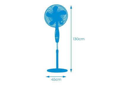 Ventilador de pie mando a distancia, negro, potencia 60 w, 62,9 db, aspas �40 cm, altura regulable 1