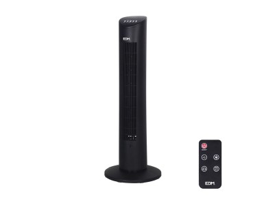 Ventilador de torre. potencia: 60 w, 54,8 db, mando a distancia, negro 28 x 78,3 cm