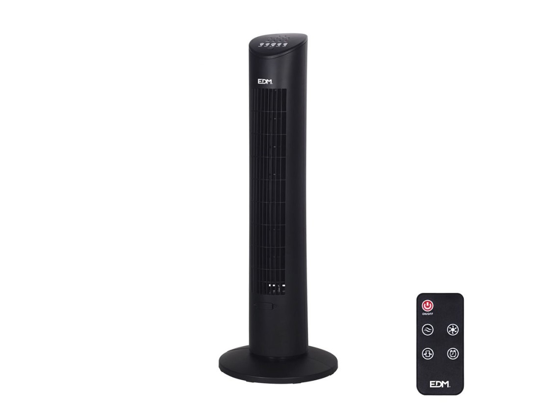 Tower fan. power: 60 w, 54,8 db, remote control, black 28 x 78.3 cm