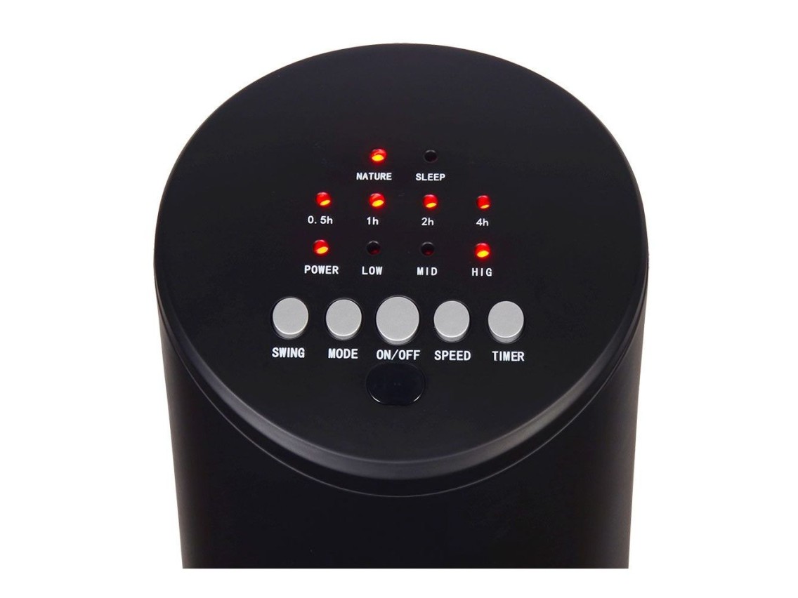Tower fan. power: 60 w, 54,8 db, remote control, black 28 x 78.3 cm