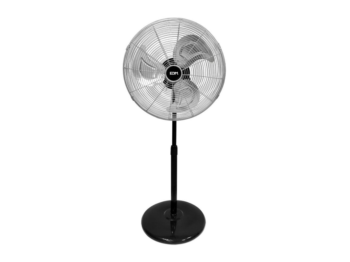 Ventilador de pie industrial, negro/cromado, potencia 80 w, 61,7 db, aspas �50 cm, altura regulable 