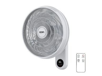 Ventilador pared mando a distancia, blanco, potencia 55 w, 57,24 db, aspas �40 cm
