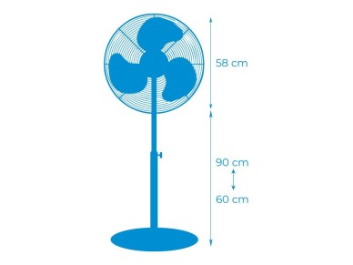 Ventilador de pie industrial, negro/cromado, potencia 80 w, 61,7 db, aspas �50 cm, altura regulable 