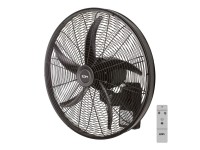 Ventilador pared mando a distancia, negro, potencia 100 w, 64,7 db, aspas �45 cm