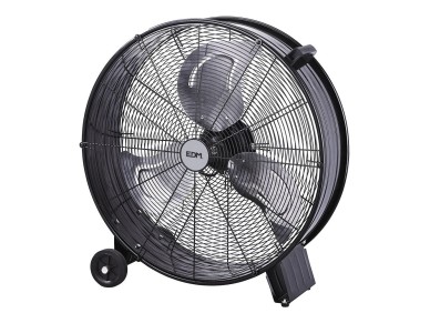 Ventilador industrial de suelo, con ruedas, negro 180 w, 59,8 db, �65 cm