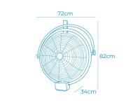 Ventilador pared-techo industrial, potencia 120 w, 64,9 db, aspas ø50 cm Ventilador pared-techo industrial, potencia 120 w, 64,9 db, aspas ø50 cm
