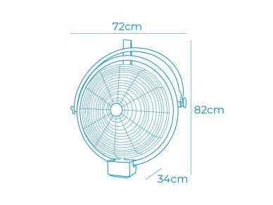Ventilador pared-techo industrial, potencia 120 w, 64,9 db, aspas �50 cm