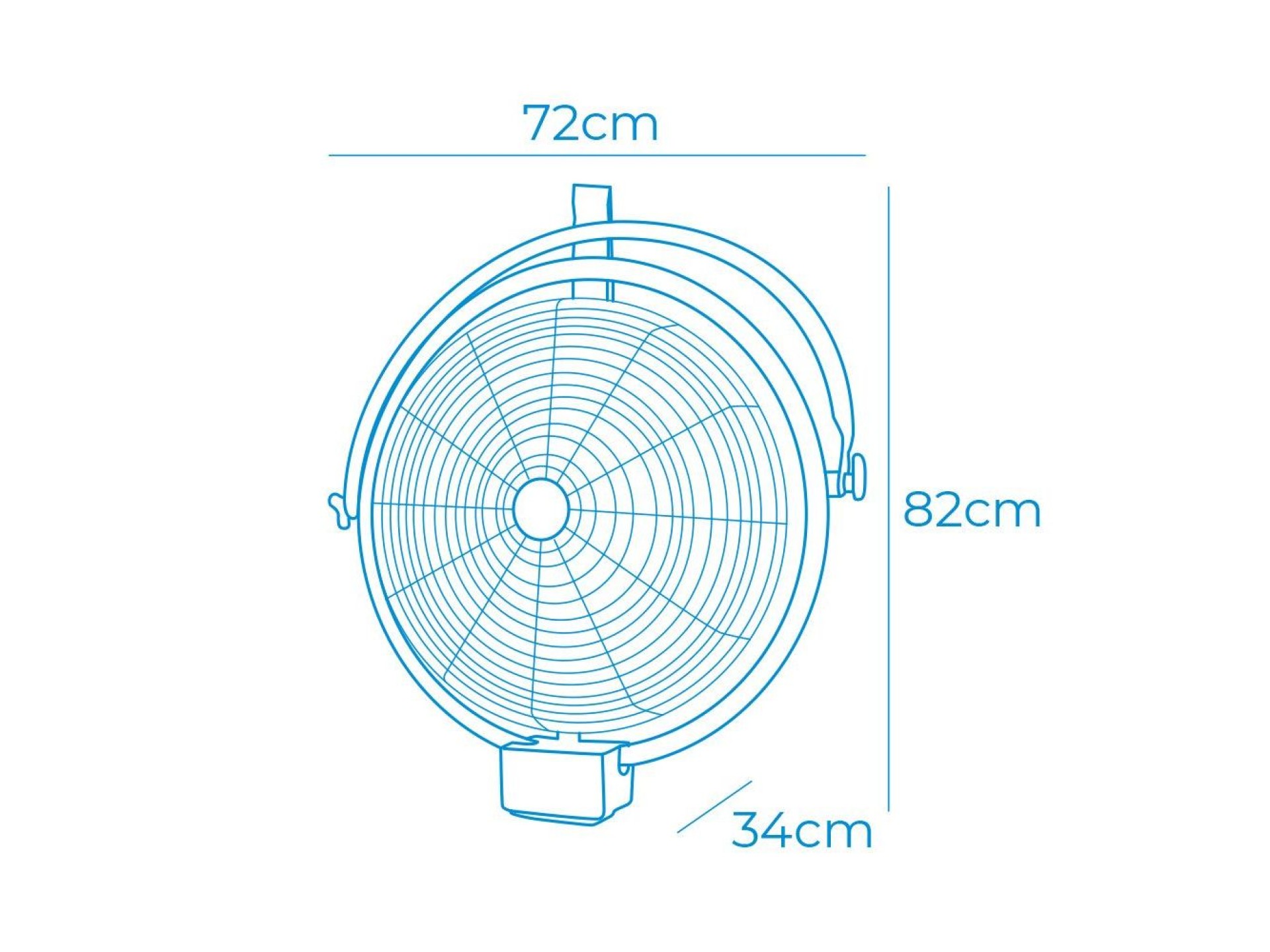 Ventilador pared-techo industrial, potencia 120 w, 64,9 db, aspas ø50 cm