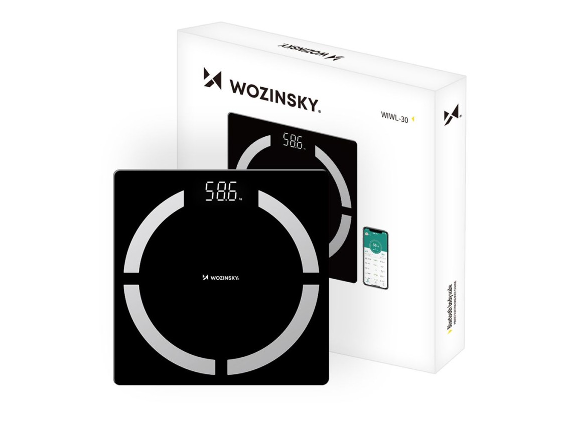 Wozinsky WIWL-30 Smart Bluetooth Bathroom Scale - Black