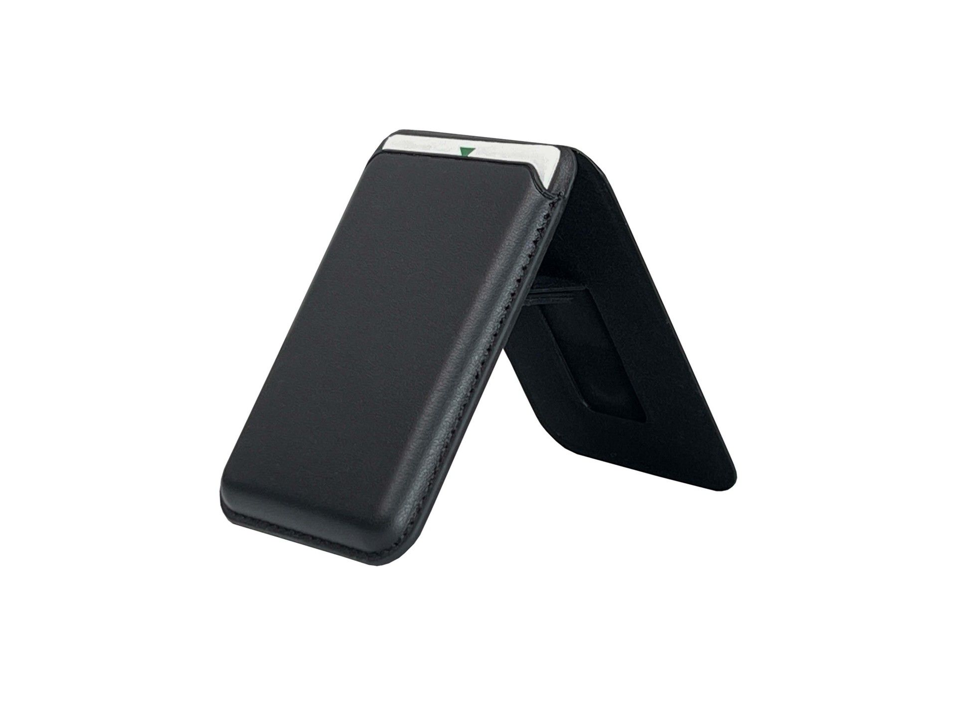 Techancy Magnetic Card Holder KC2125 Foldable Stand Compatible with MagSafe Wallet for iPhone Black