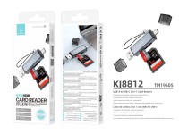 Techancy Leitor de Cartoes KJ8812 USB-A + USB-C 2 em 1 para Cartoes TF SD Plug and Play Compativel c Techancy Leitor de Cartoes KJ8812 USB-A + USB-C 2 em 1 para Cartoes TF SD Plug and Play Compativel c