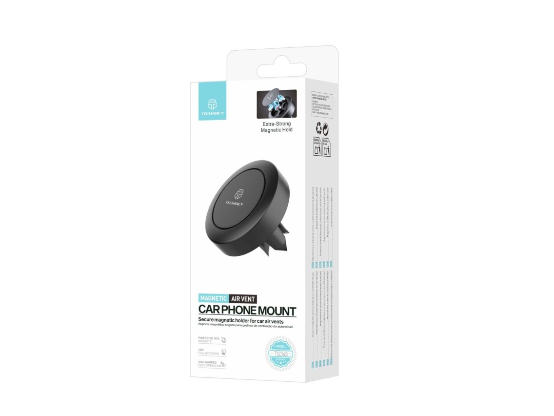 Techancy Suporte Magnetico para Telemovel TI2345 Suporte de Ventilacao para Carro Rotacao 360 Graus