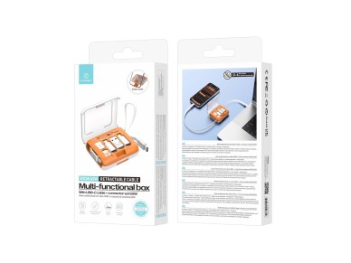 Techancy Caixa Multifuncional TV3740 Cabo USB-C Retratil 80CM 60W Conjunto de Adaptadores Carregamen