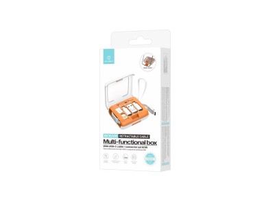 Techancy Caixa Multifuncional TV3740 Cabo USB-C Retratil 80CM 60W Conjunto de Adaptadores Carregamen