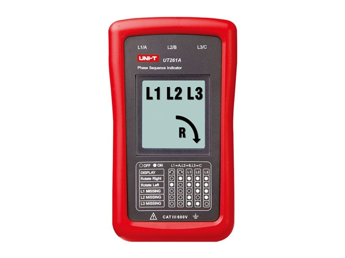 Testador de fase e sentido de rotação do motor Uni-T UT261A