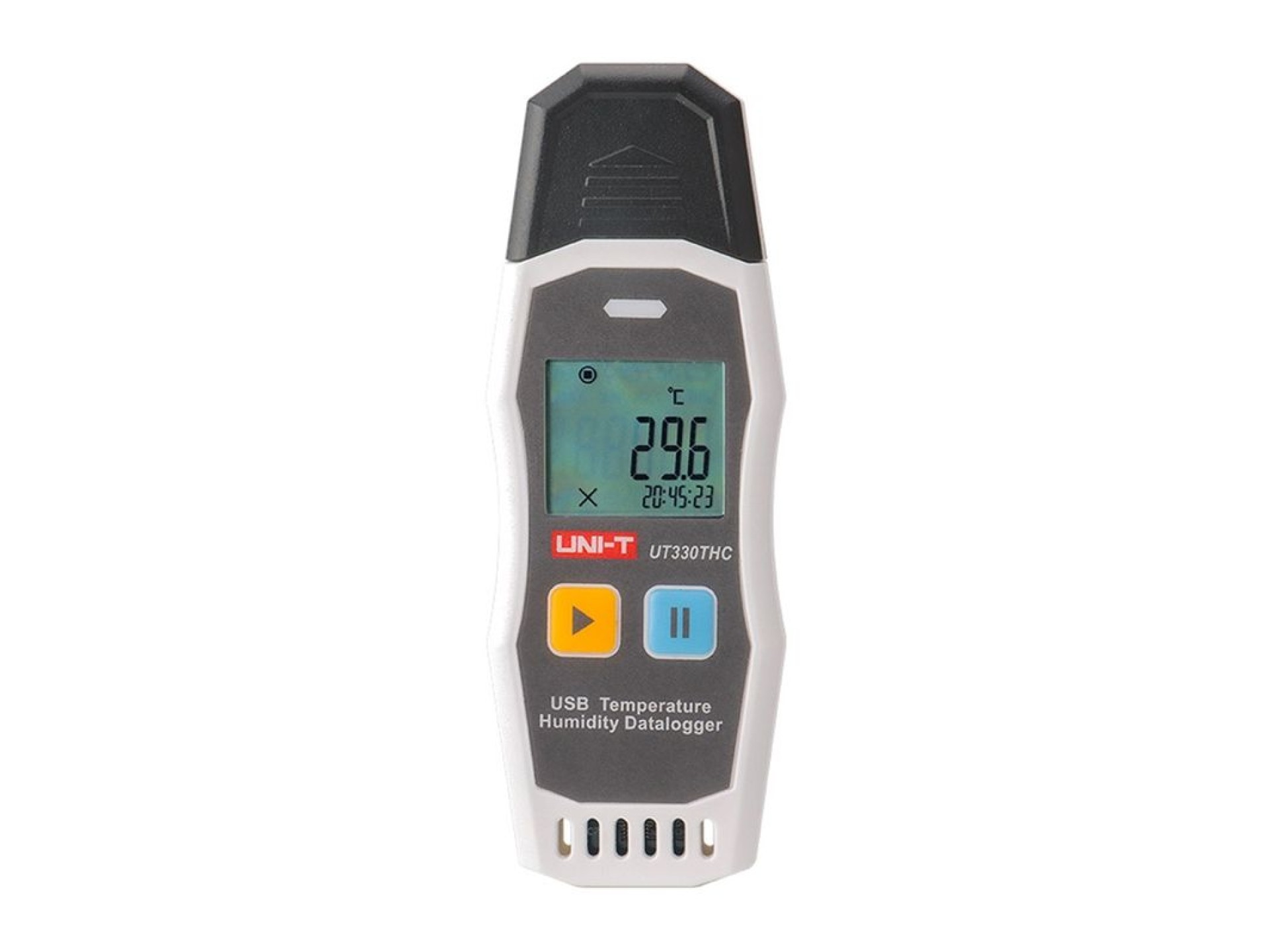 Termohigrómetro digital USB Uni-T UT330THC con función de registro de datos.