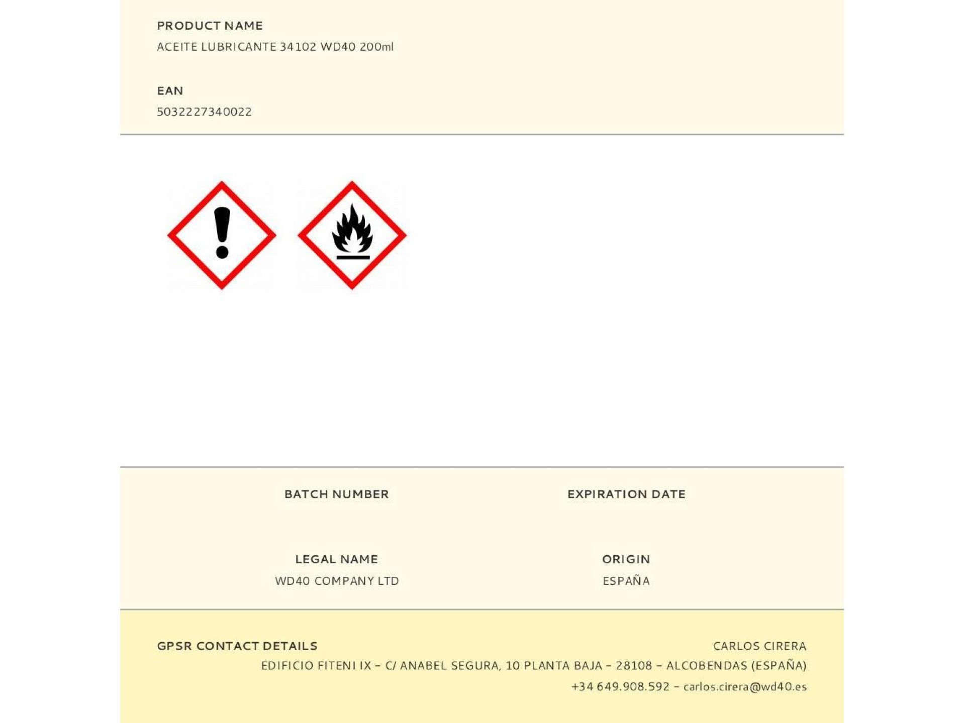 Aceite lubricante 34102 wd40 200ml