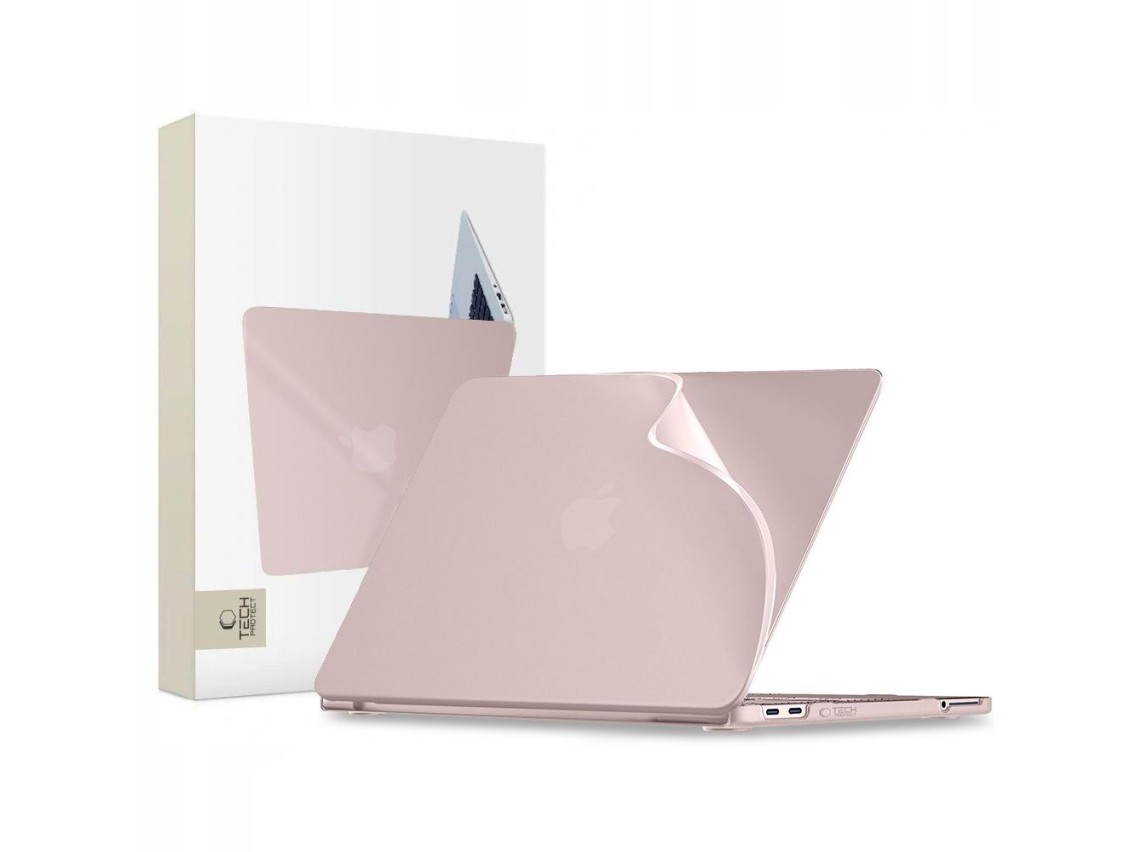 Capa protetora Tech-Protect Softshell para MacBook 13" 2026 - Rosa Fosco