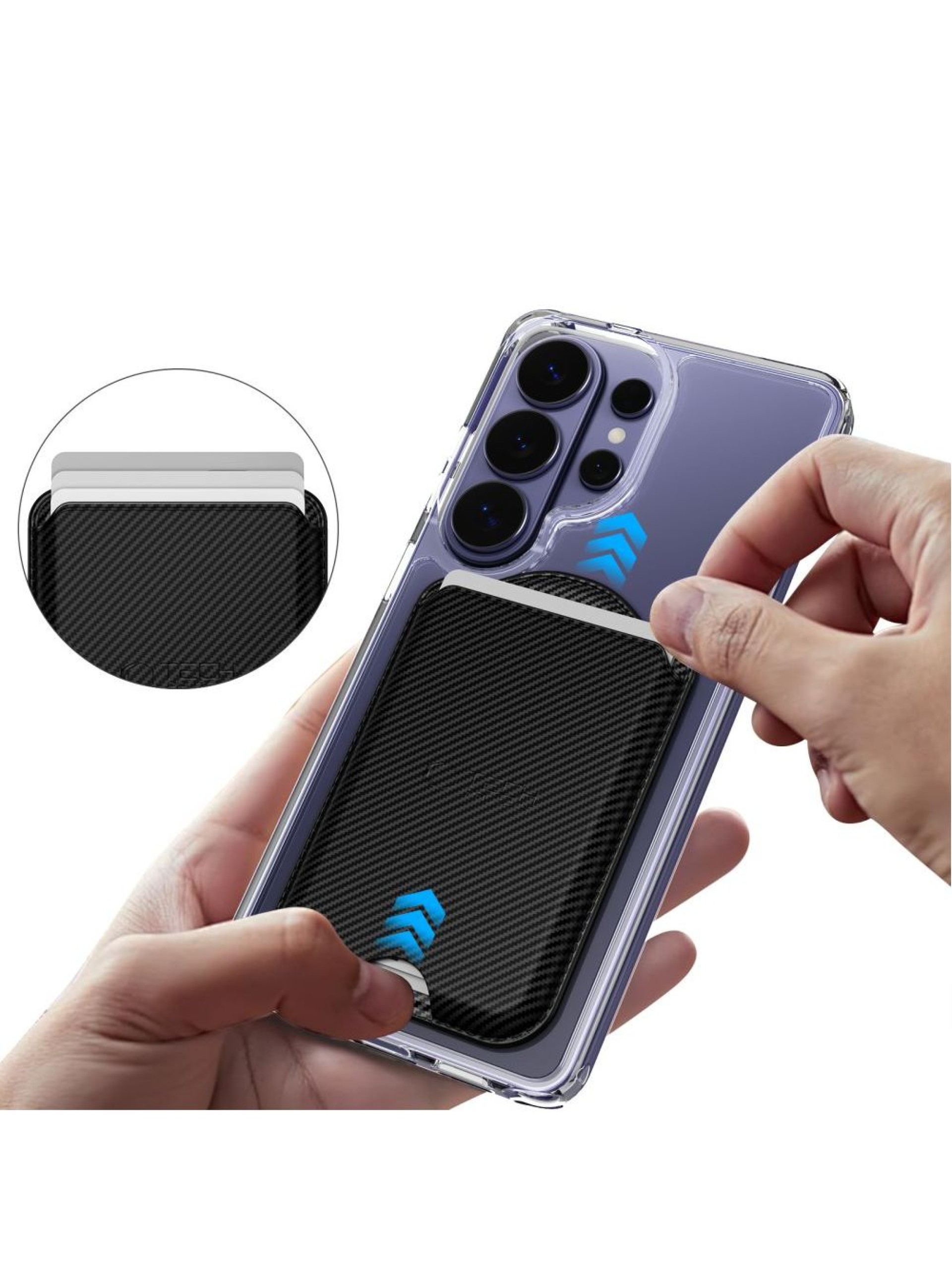 Carteira magnética Tech-Protect CH02 MagWallet MagSafe para telefone - carbono