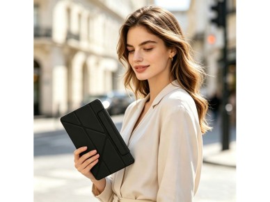 Capa Tech-Protect SC Pen Origami para iPad 10.9" 2022/2025 - Preta